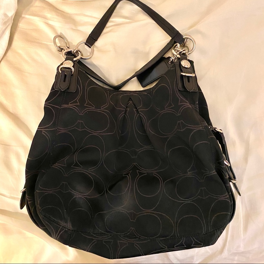 Authentic black and royal purple Coach Bag